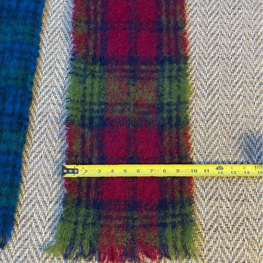 Pair of Vintage Heather Brae Made In Scotland Mohair/Wool Plaid Scarves